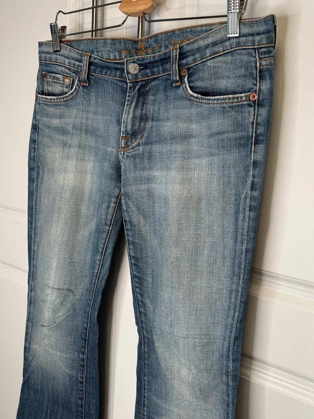 7 For All Mankind Bootcut Jeans Light Wash Stretch Denim Y2K